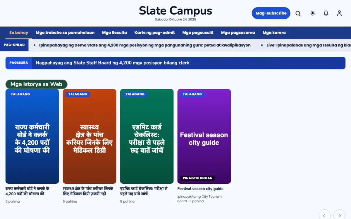 Chalkmark — template ng website na Balitang Edukasyon, tanaw sa desktop
