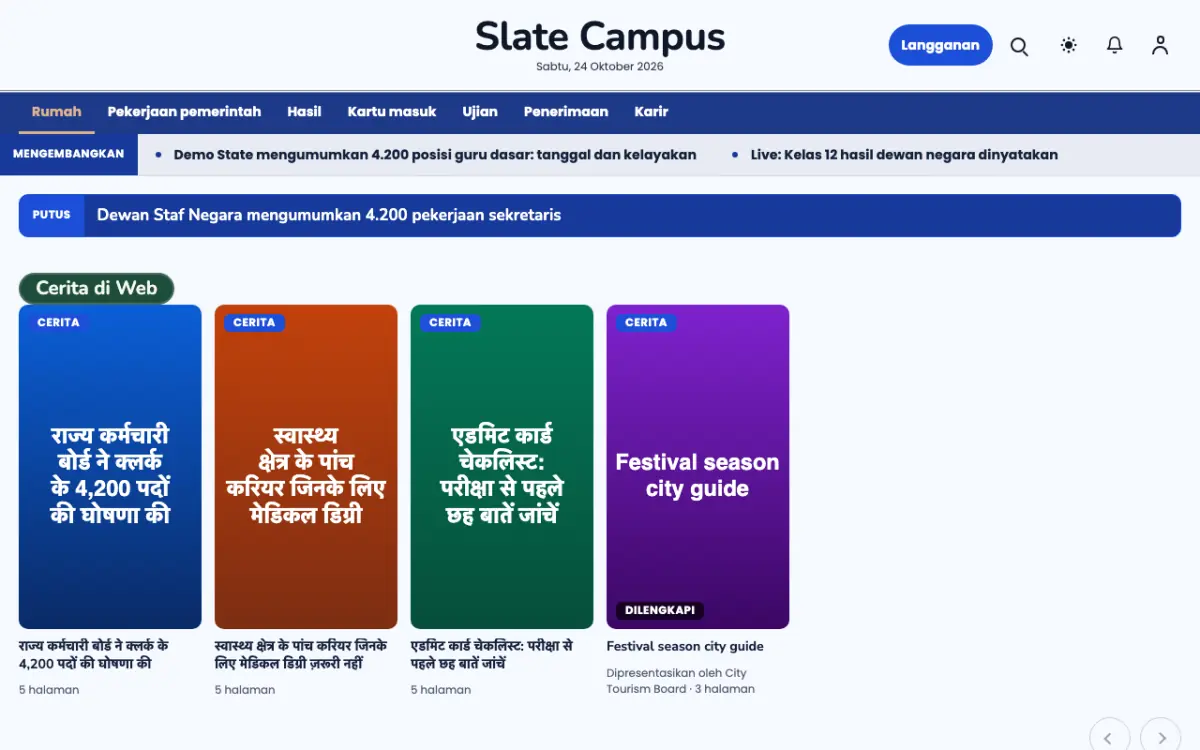Chalkmark — template situs Berita Pendidikan, tampilan desktop