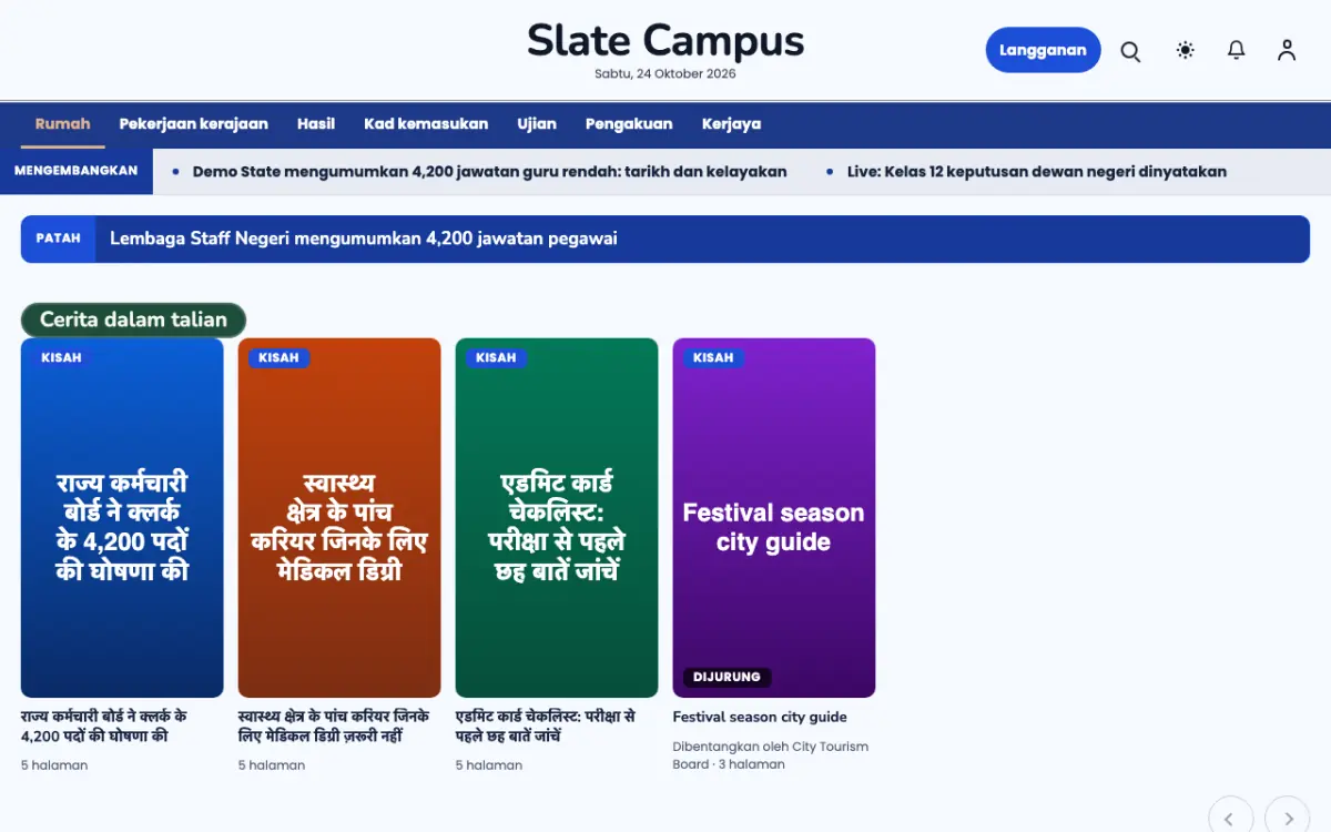 Chalkmark — templat laman web Berita Pendidikan, paparan desktop