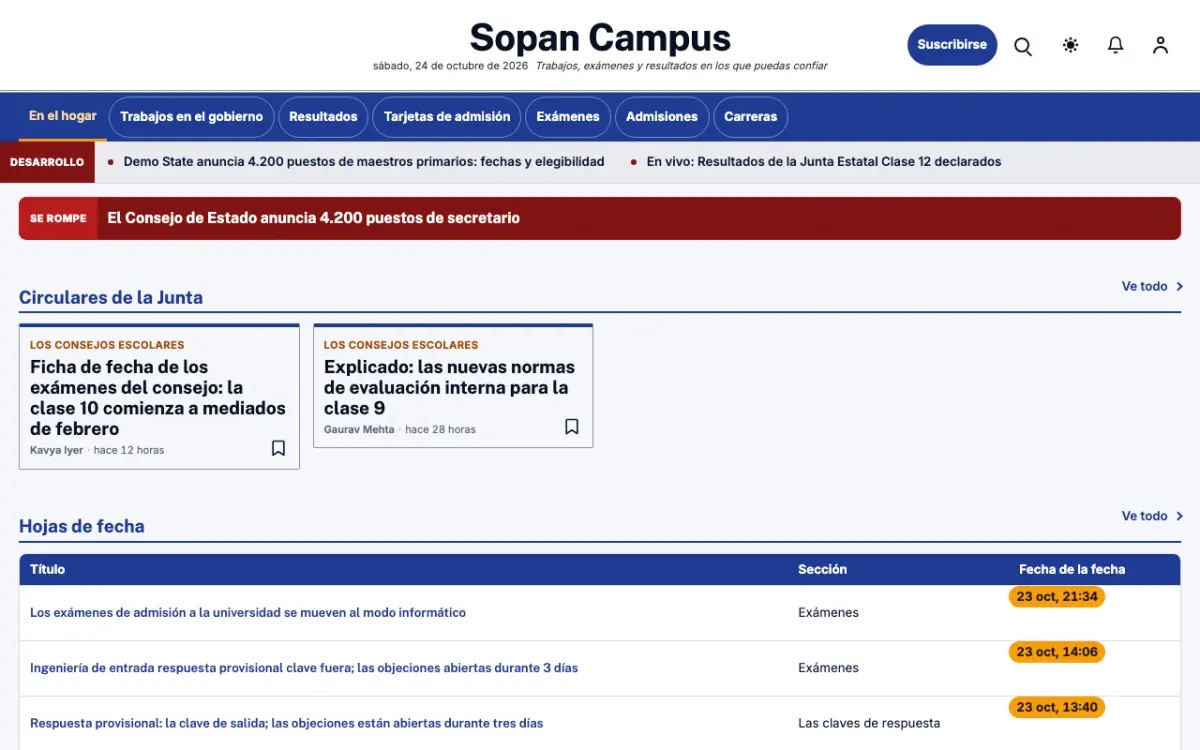 Stairwell — plantilla de sitio web de Noticias de Educación, vista de escritorio