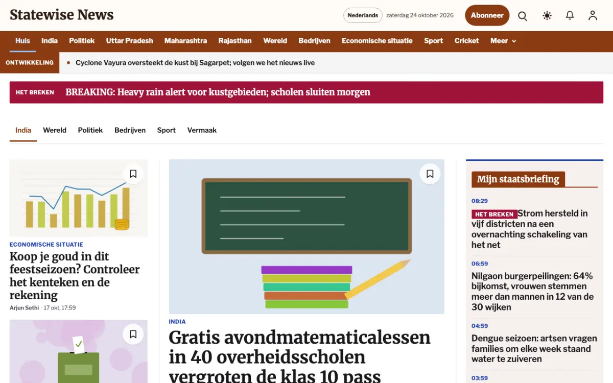Statewise – websitetemplate voor Algemeennieuws, desktopweergave