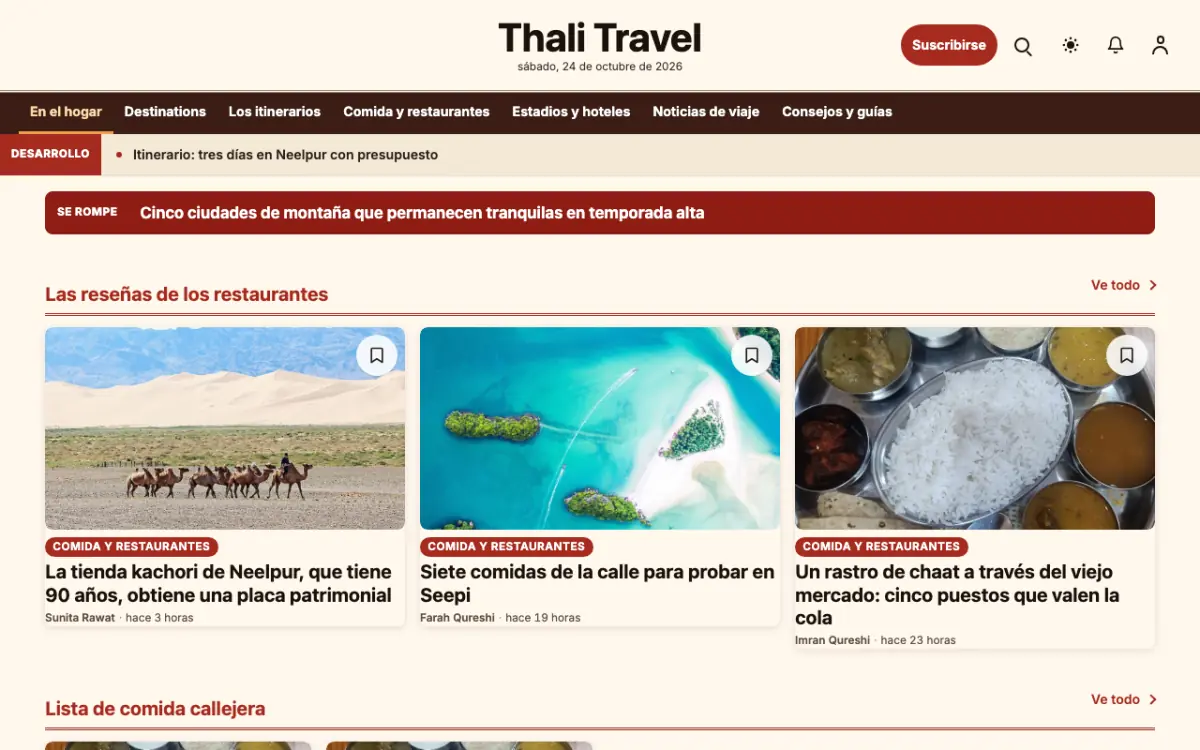 Forkroute — plantilla de sitio web de Noticias de Viajes, vista de escritorio