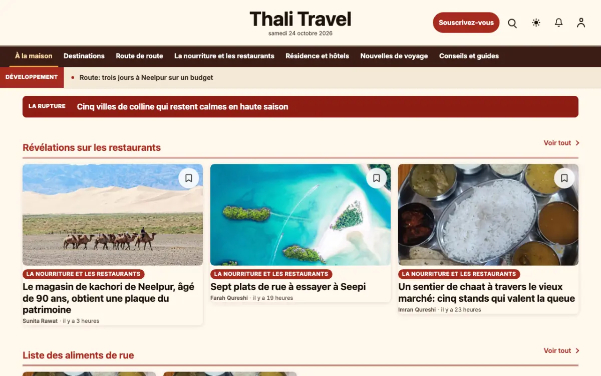 Forkroute — modèle de site web Actualités Voyage, vue sur ordinateur