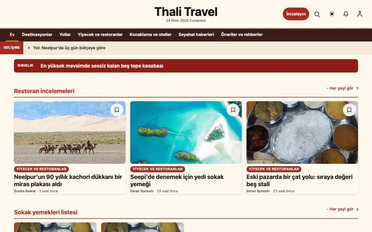 Forkroute — Seyahat Haberleri web sitesi şablonu, masaüstü görünümü