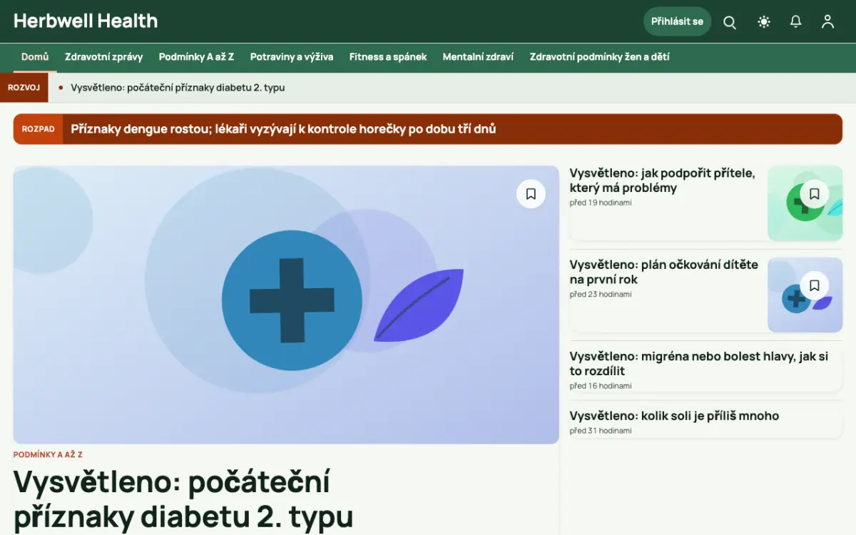 Herbwell — šablona webu v kategorii Zdraví: zprávy, zobrazení na počítači