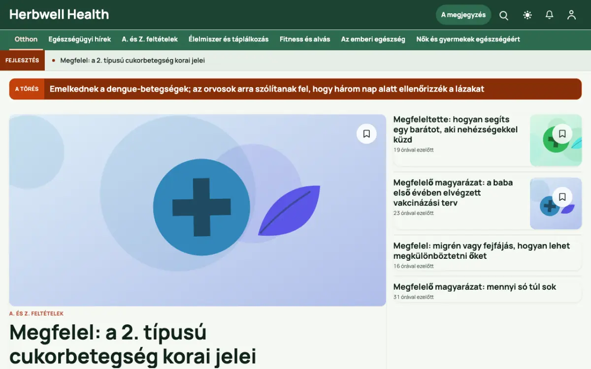 Herbwell — Egészség: hírek weboldalsablon, asztali nézet
