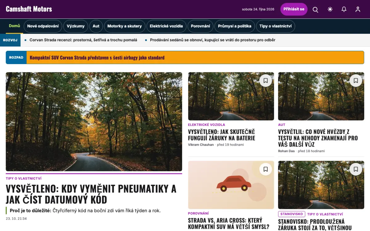 Camshaft — šablona webu v kategorii Auto-moto: zprávy, zobrazení na počítači