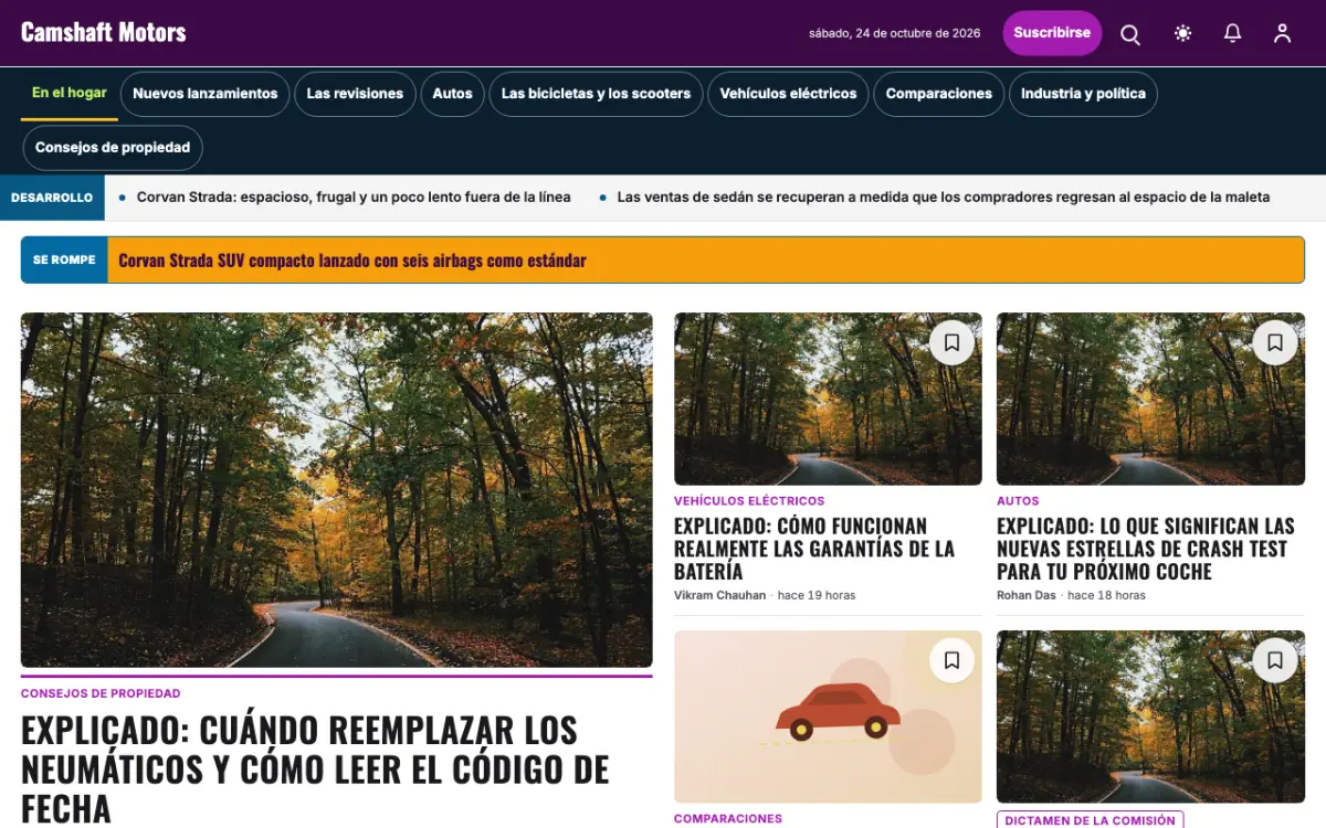 Camshaft — plantilla de sitio web de Noticias de Motor, vista de escritorio