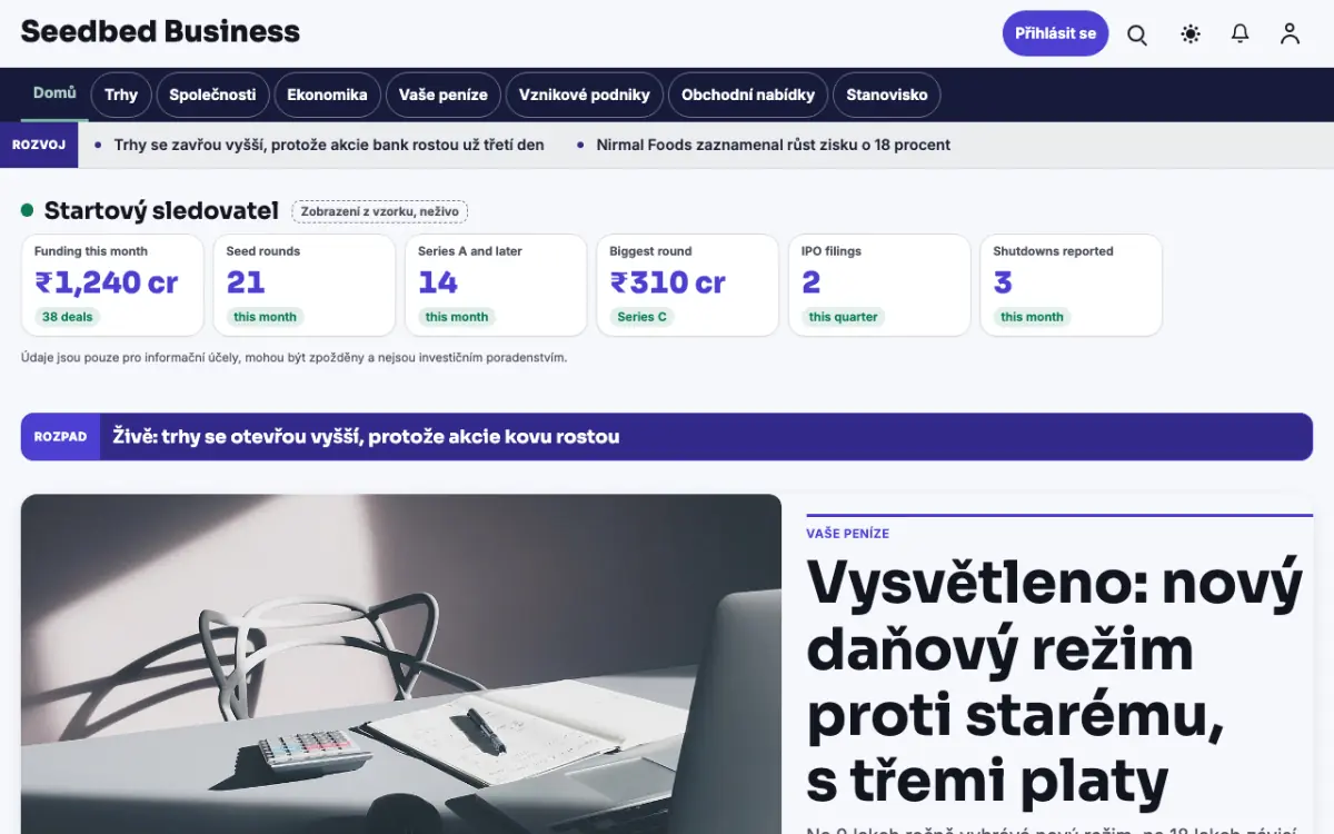 Seedbed — šablona webu v kategorii Byznys: zprávy, zobrazení na počítači