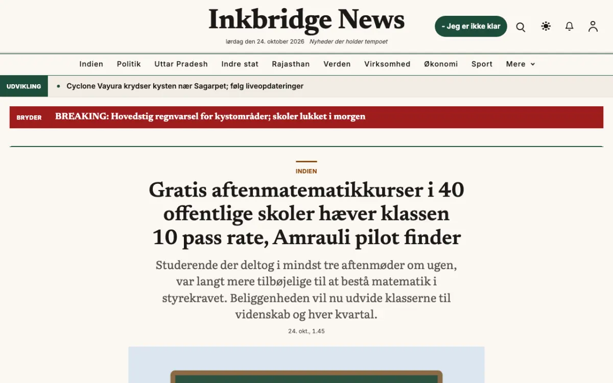 Inkbridge – hjemmesideskabelon til Generelt News, skrivebordsvisning