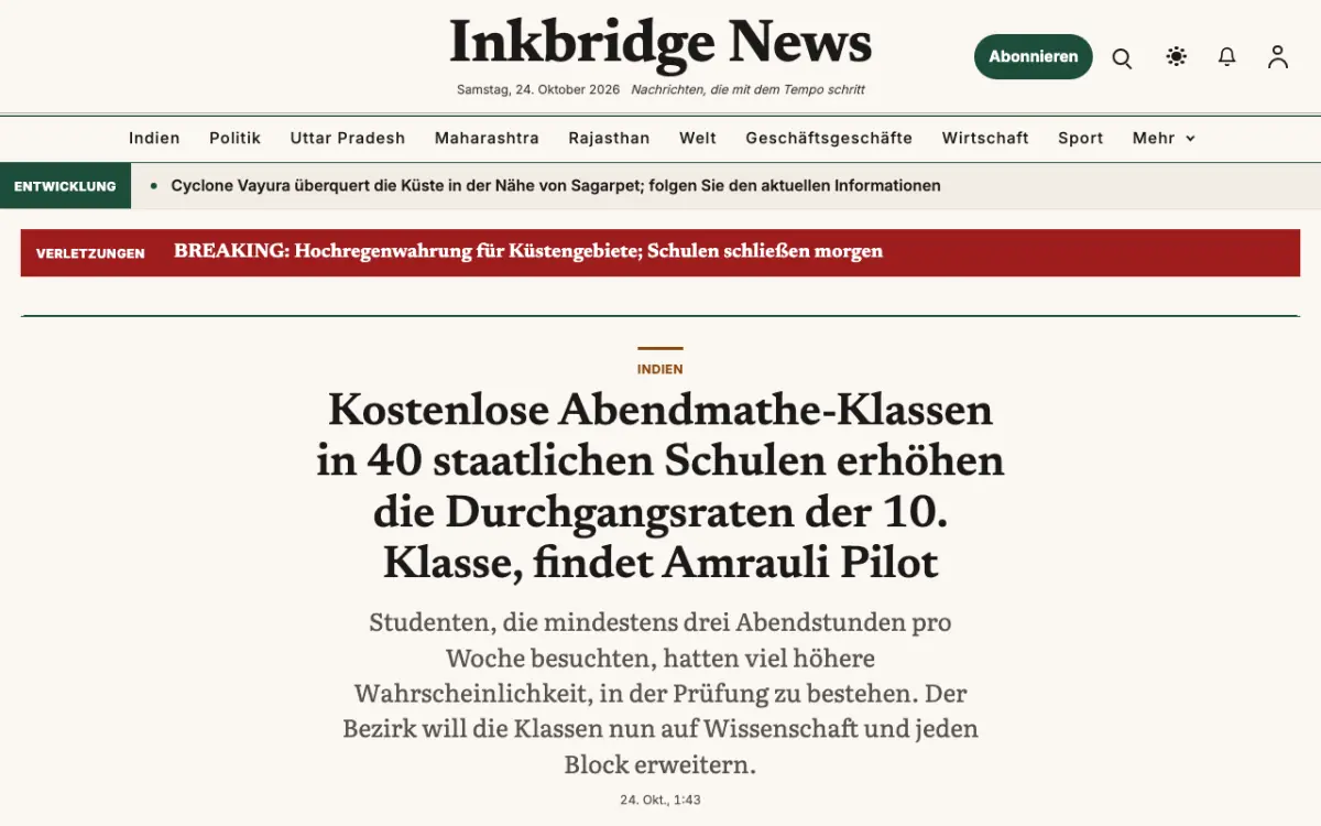 Inkbridge – Website-Vorlage für Allgemein-News, Desktop-Ansicht