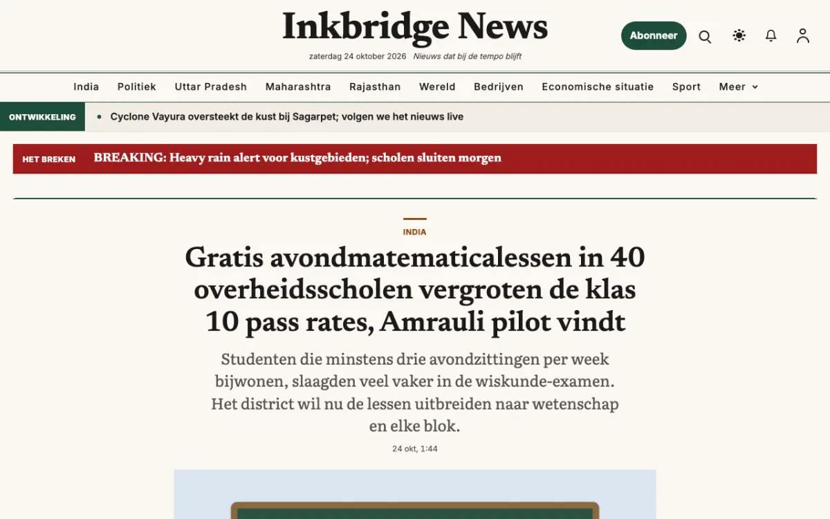 Inkbridge – websitetemplate voor Algemeennieuws, desktopweergave