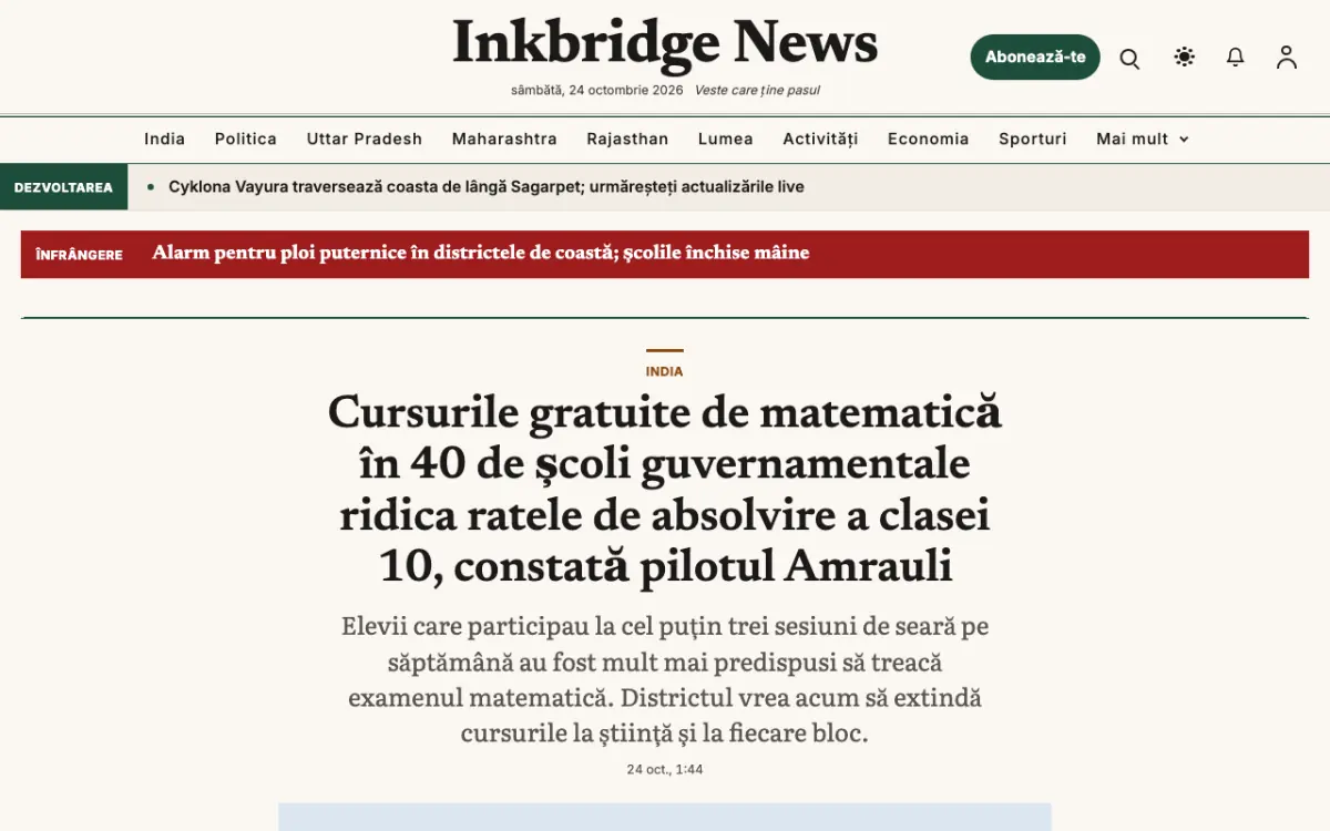 Inkbridge – șablon de site pentru Știri Generale, vedere pe desktop