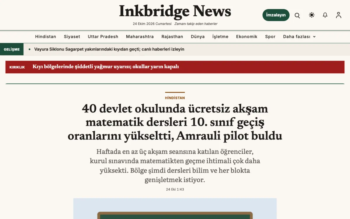 Inkbridge — Genel Haberleri web sitesi şablonu, masaüstü görünümü