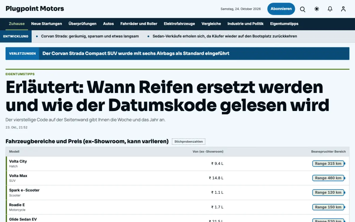 Plugpoint – Website-Vorlage für Auto-News, Desktop-Ansicht
