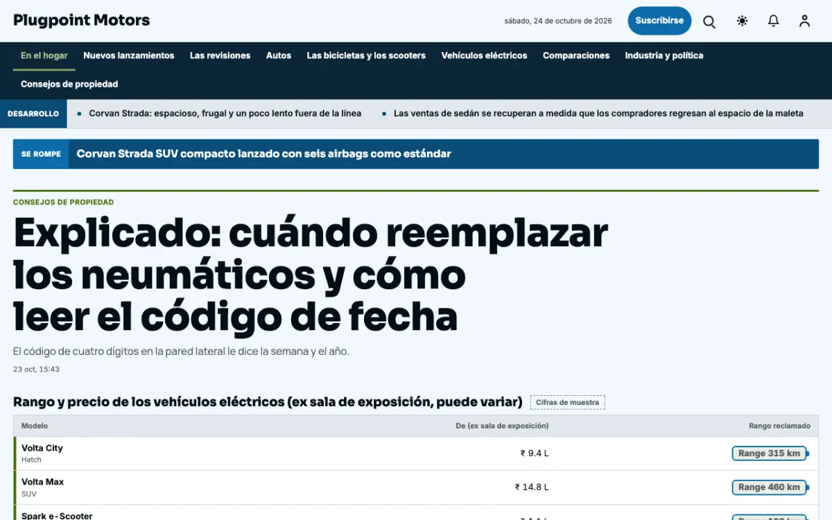 Plugpoint — plantilla de sitio web de Noticias de Motor, vista de escritorio