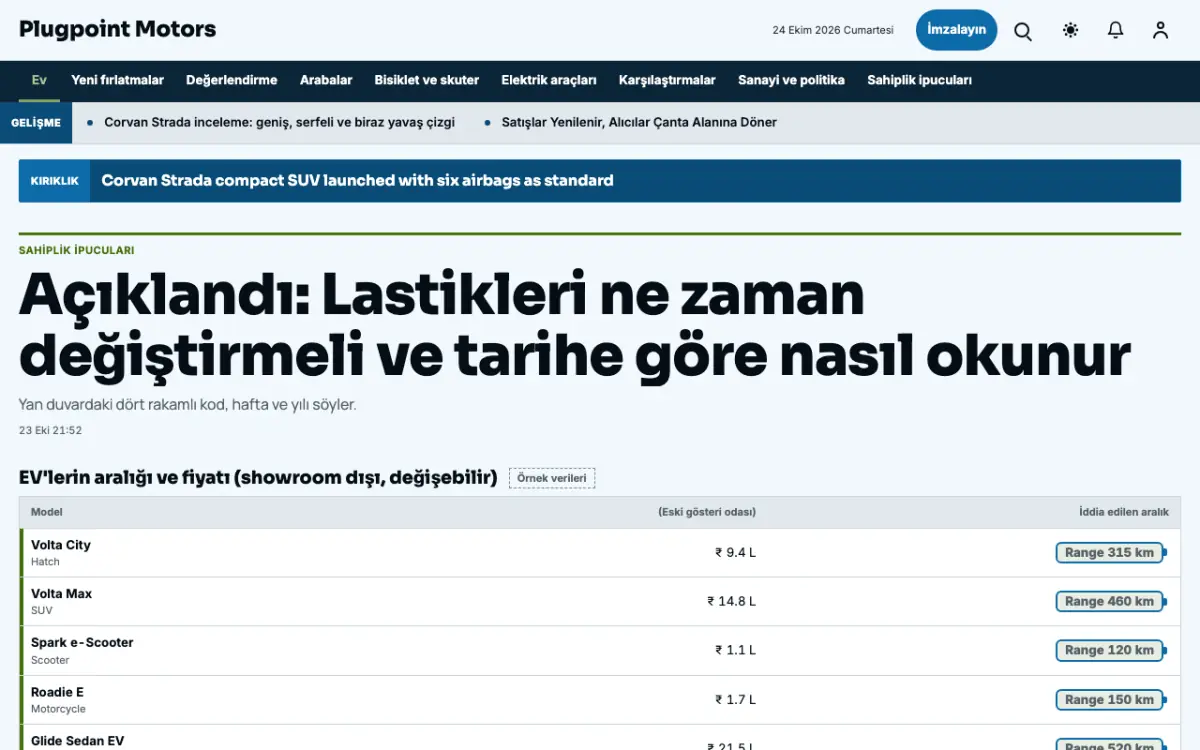 Plugpoint — Otomotiv Haberleri web sitesi şablonu, masaüstü görünümü