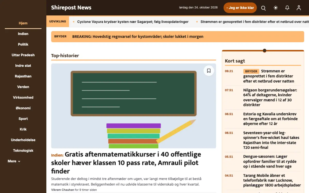Shirepost – hjemmesideskabelon til Generelt News, skrivebordsvisning