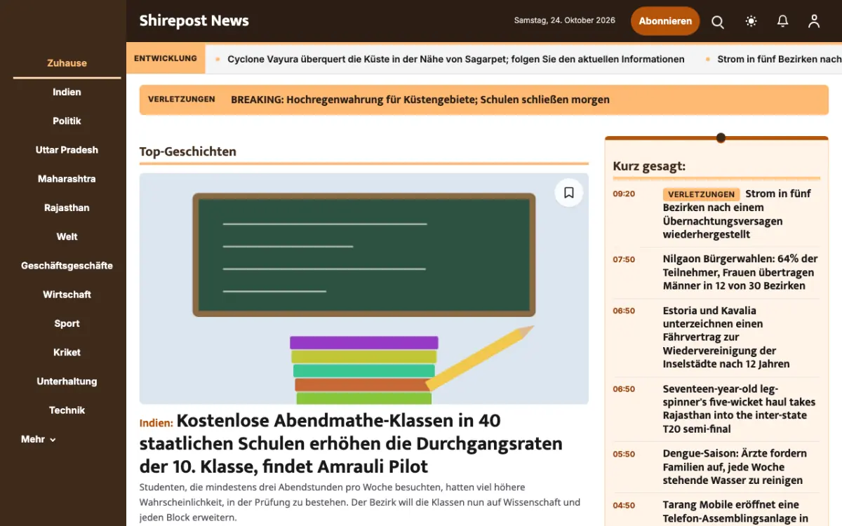 Shirepost – Website-Vorlage für Allgemein-News, Desktop-Ansicht
