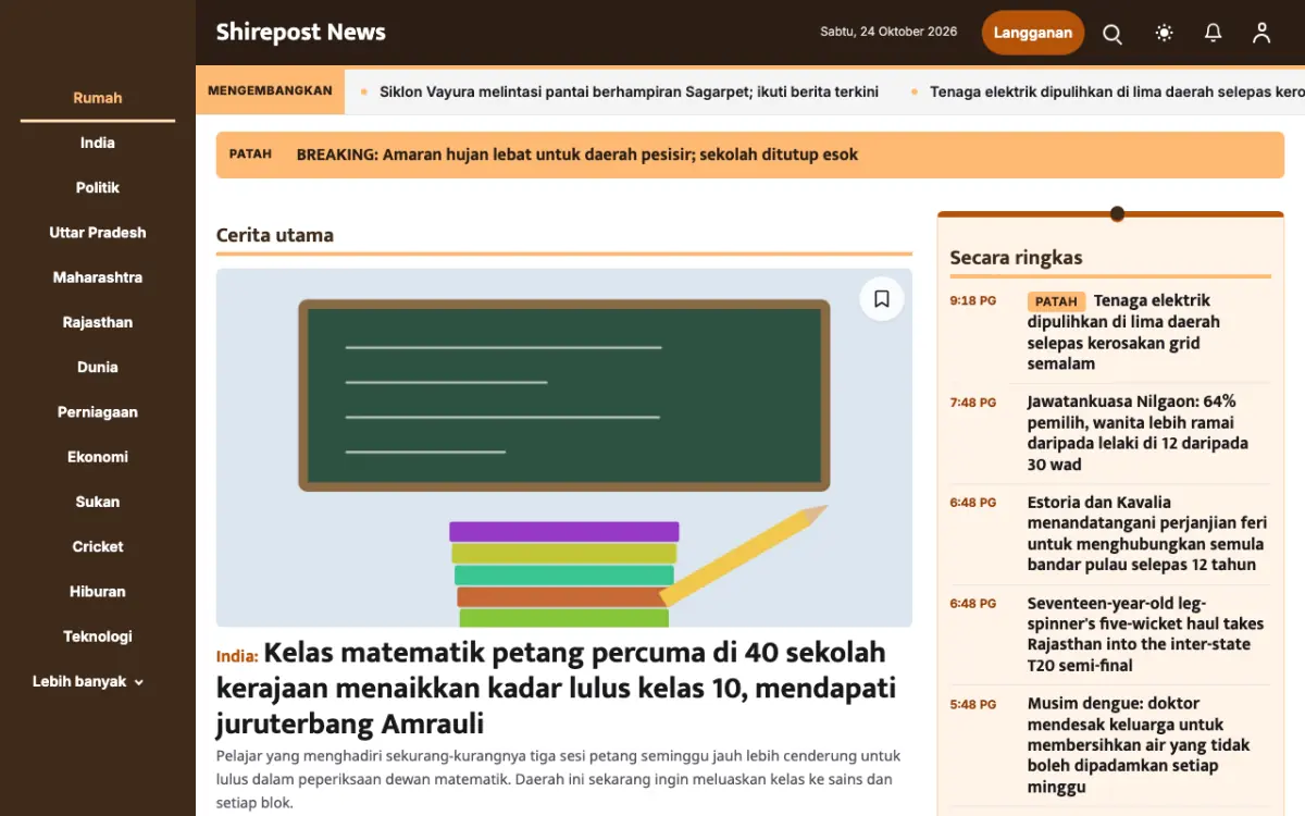 Shirepost — templat laman web Berita Umum, paparan desktop