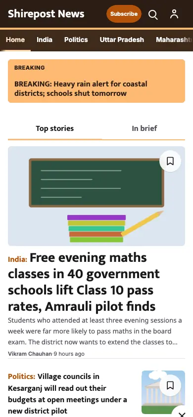 Shirepost — General News app, phone view