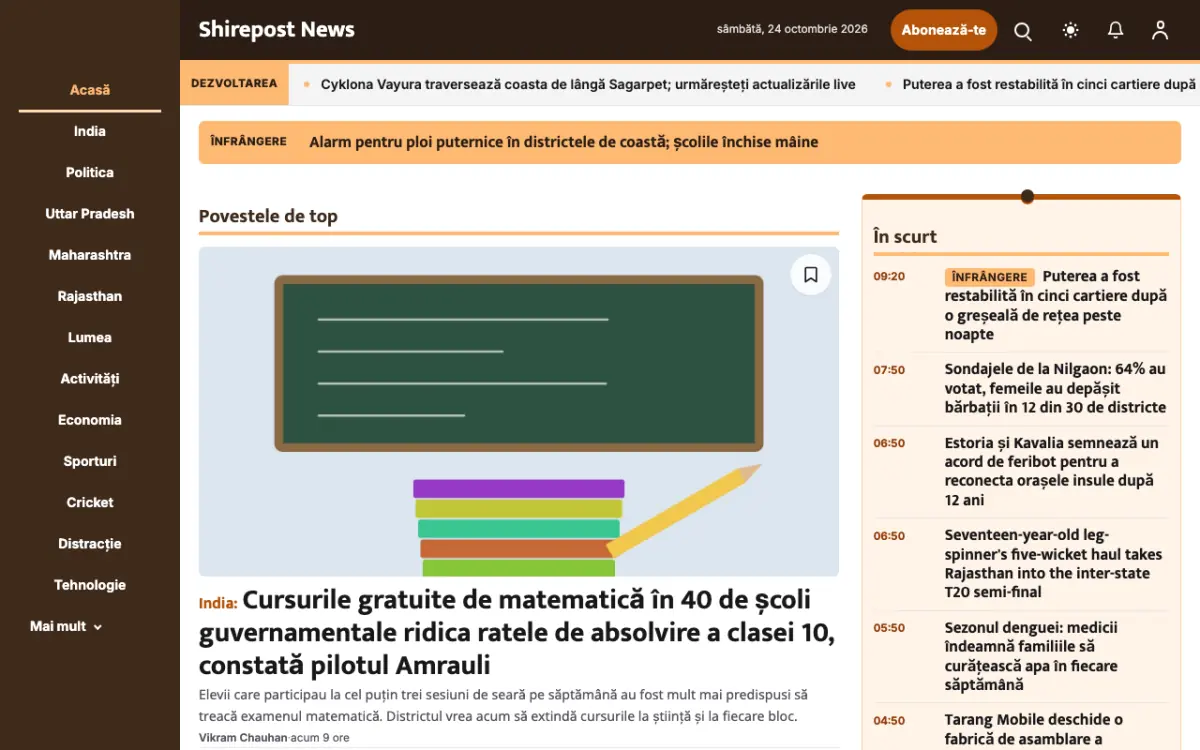 Shirepost – șablon de site pentru Știri Generale, vedere pe desktop